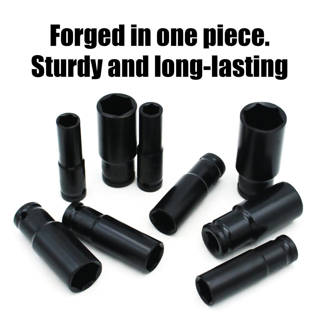 1/2" Drive  Impact Socket Set Extended Electric Wrench Socket Set Hexagonal Impact Sleeve 8-32mm with Storage Box Hand Tool