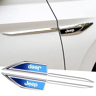 2Pcs Metal Car Fender Logo Sticker Decal for Renegade Wrangler JK Grand Cherokee Compass Patriot Car Exterior Accessories