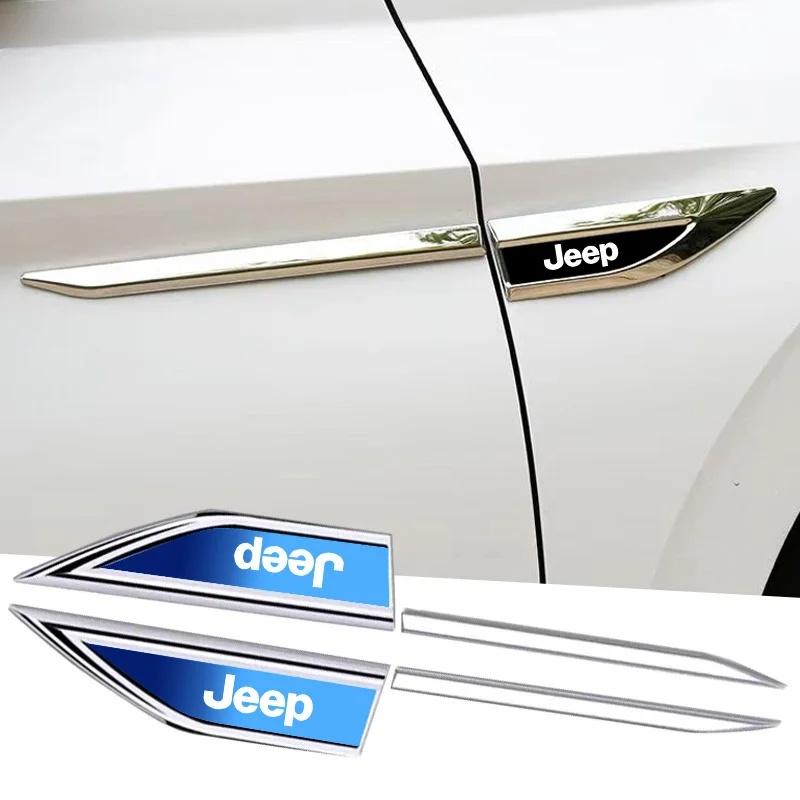 2Pcs Metal Car Fender Logo Sticker Decal for Jeep Renegade Wrangler JK Grand Cherokee Compass Patriot Car Exterior Accessories