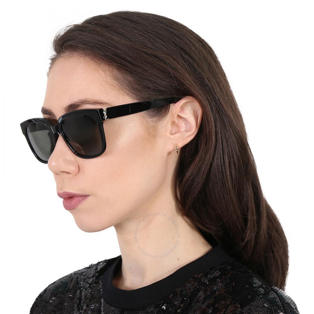 Saint Laurent Grey Square Ladies Sunglasses Sl M40 003 54