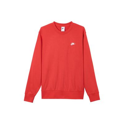 Nike Club Casual Simple Round Neck Pullover Sweatshirt Men Sweatshirt University-Red White FN3889-657