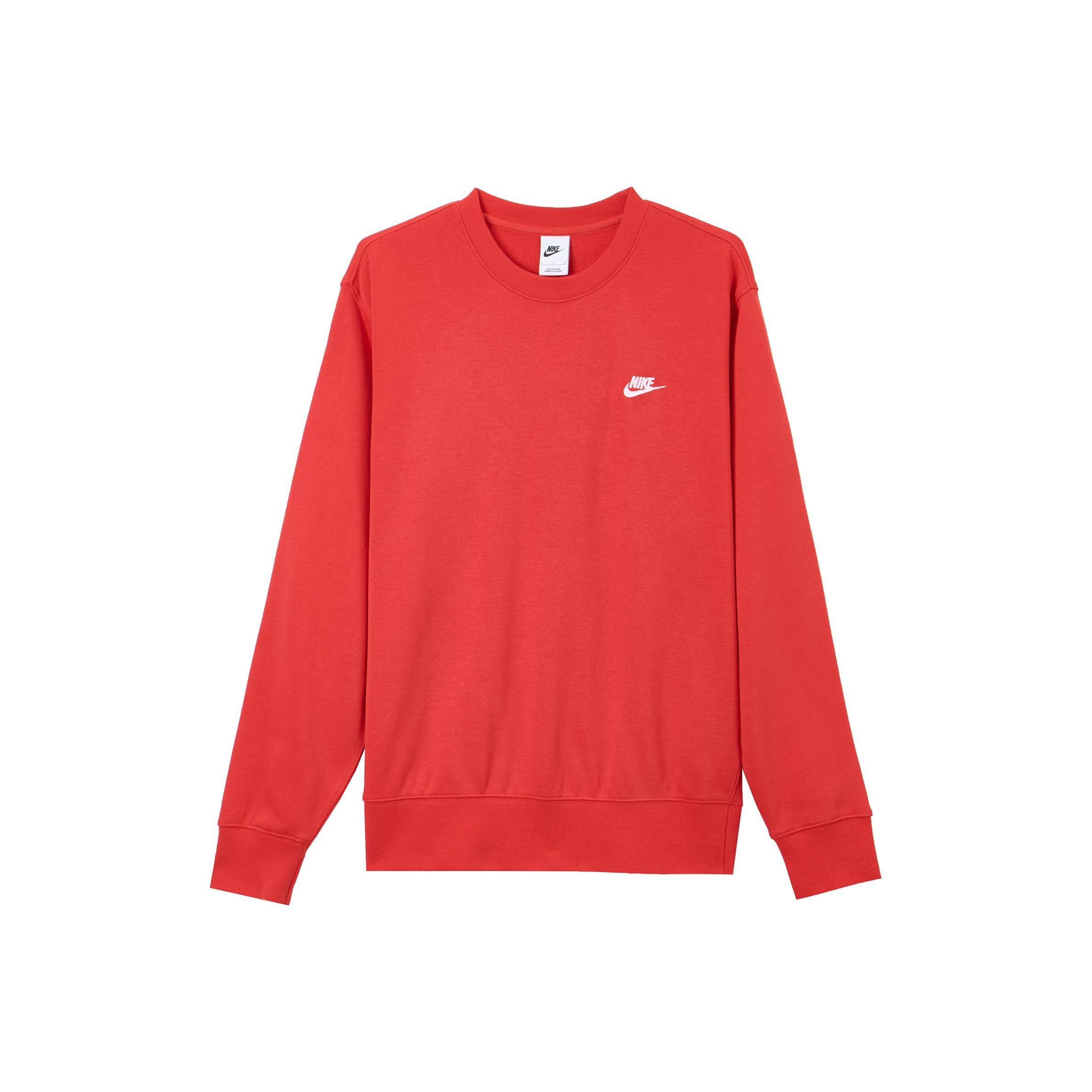 

Nike Club Casual Simple Round Neck Pullover Sweatshirt Men sweatshirt University-Red White FN3889-657 M
