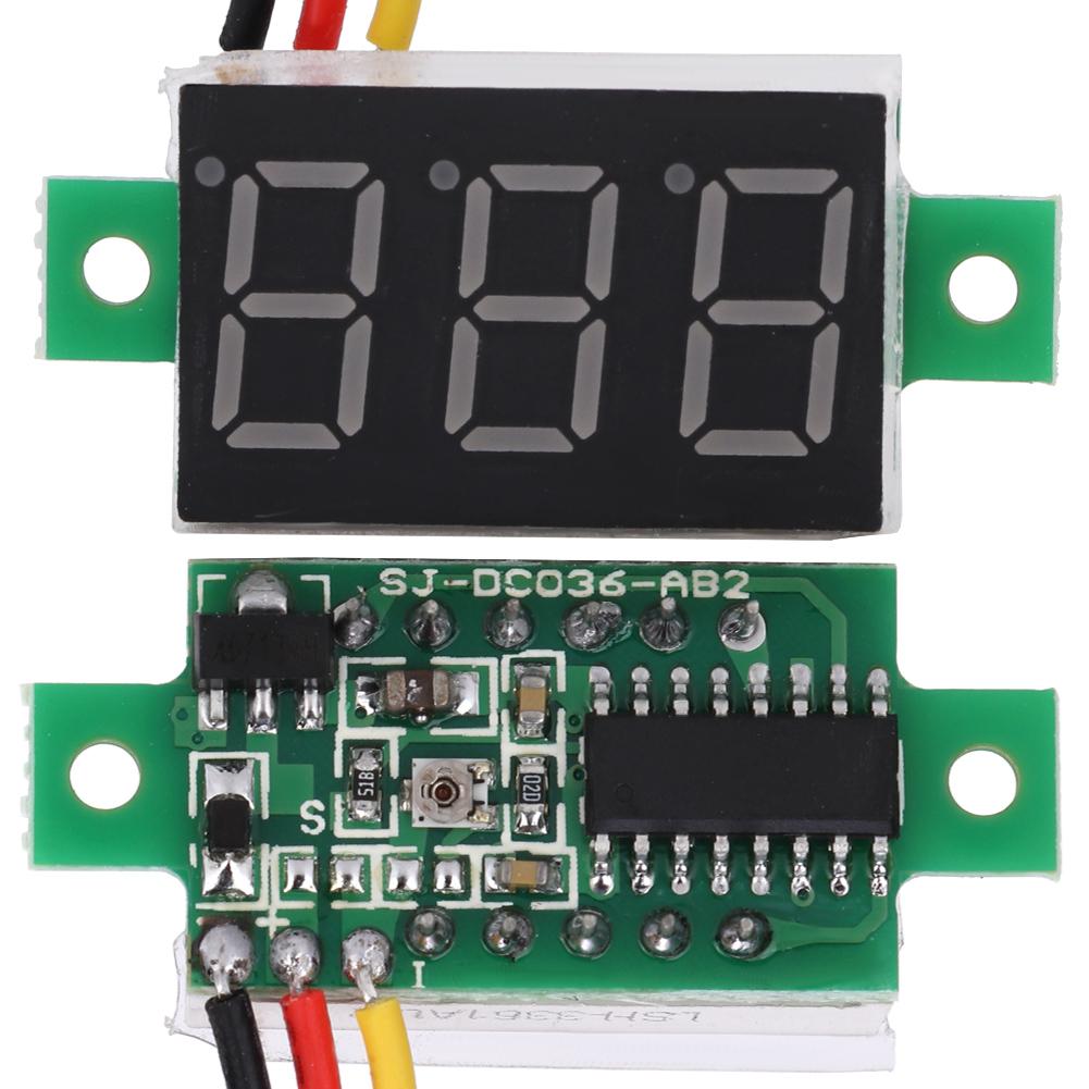 5pcs 0.36 Inch LED Digital Tube Mini Voltmeter DC 0100V 3Wire Voltage Tester Gauge 5 Colors