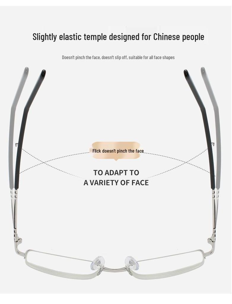Chic Women's Metal Half-Frame Reading Glasses, HD Eye Protection, Blue Light Blocking, Unisex, Youthful Style