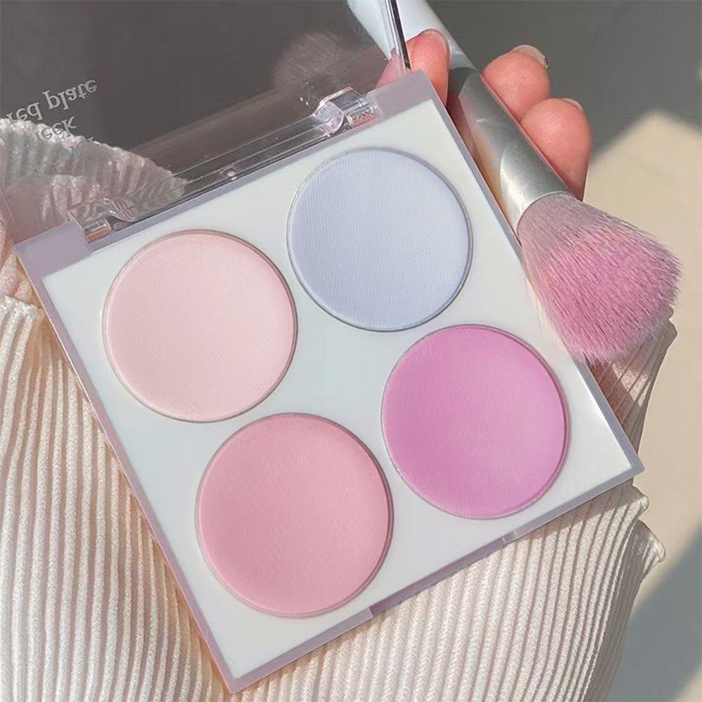 Korean four- blush,ice cream ,low-saturation pink/blue/purple,naturally brightening & contouring,perfect holiday gift