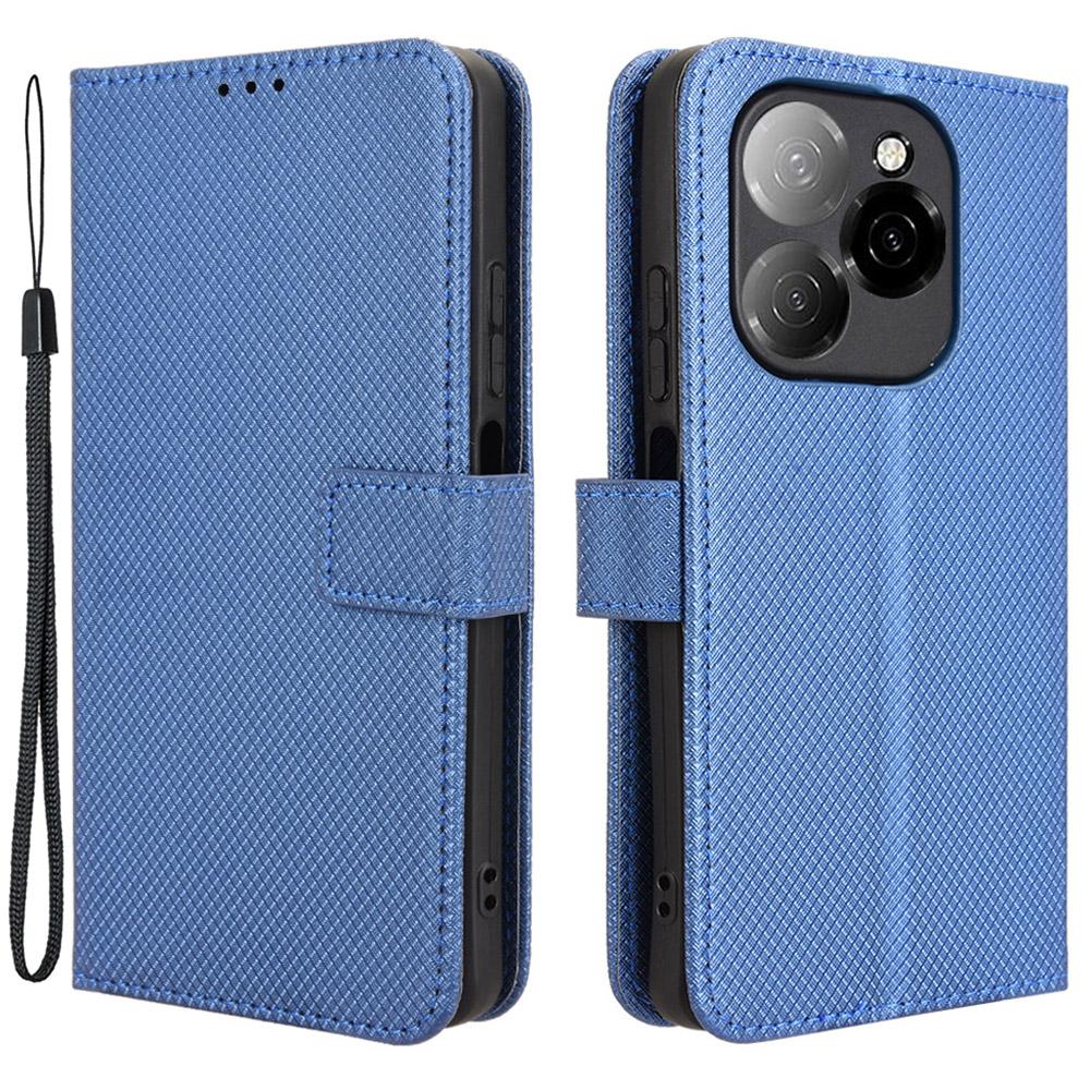 For TECNO Spark 20 Pro 5G/KJ8 Phone Stand Case Diamond Texture PU Leather Cover Wallet