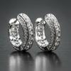 Hip Hop Round Hoop Earrings for Men Crystal Cubic Zirconia Fashion Versatile Male Jewelry Trend Circle Earring Gift