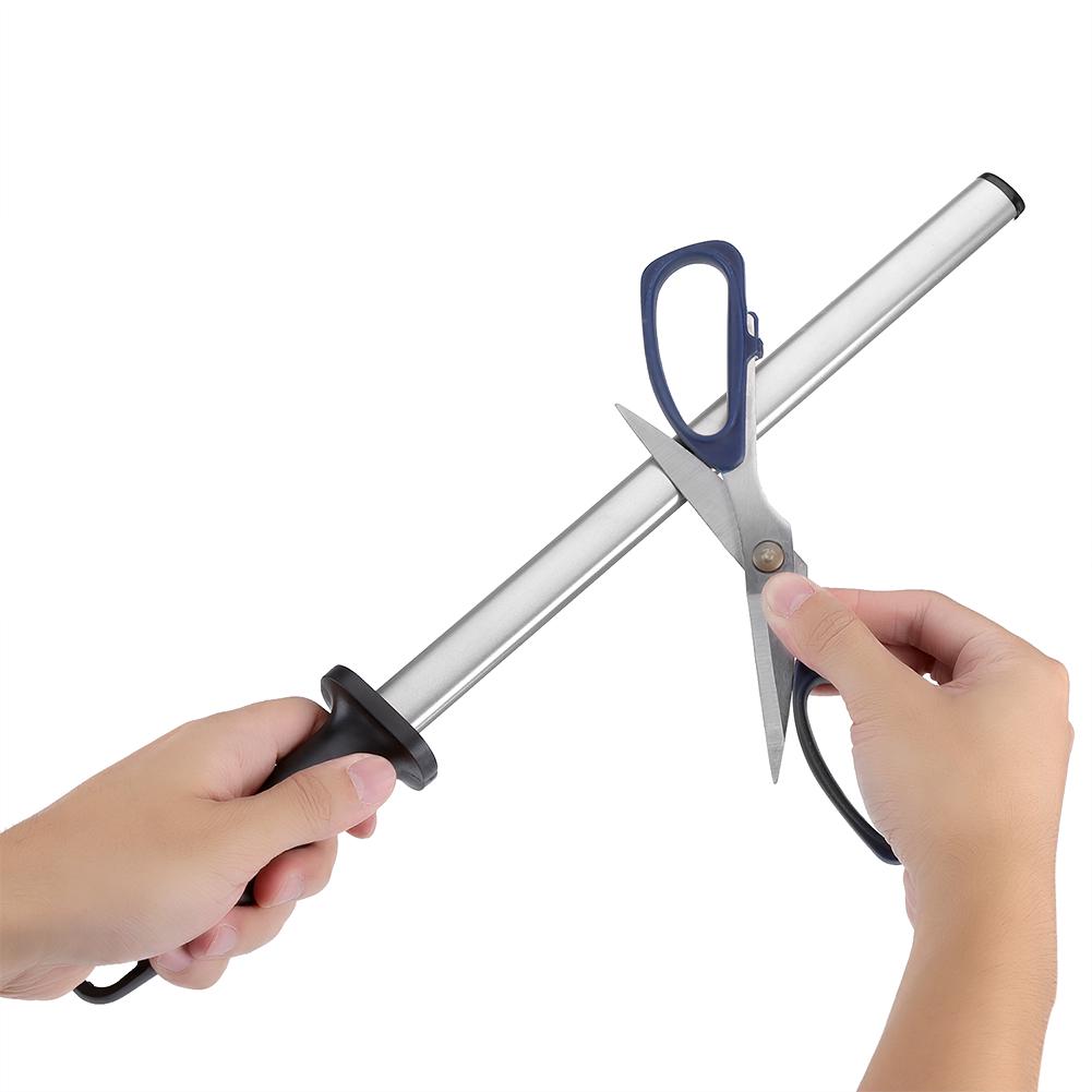 600# 12inch Portable Kitchen Knife Sharpening Rod Stick Plastic Handle Sharpener Stone Tool