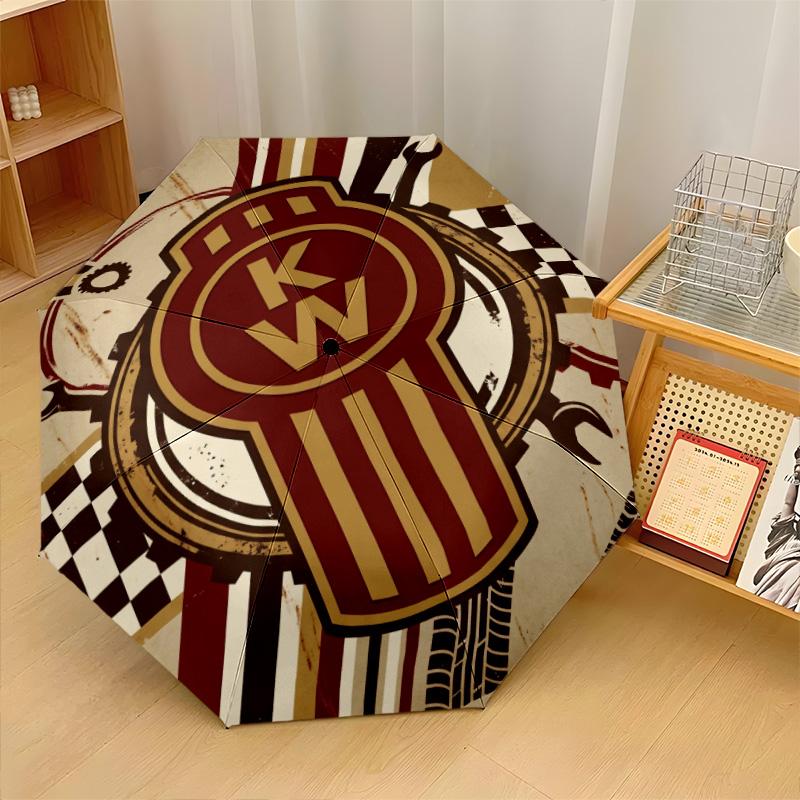 Kenworth Print 8?Ribs Automatic Umbrella Wind Resistant Lightweight Folding Umbrella For Outdoor Travel
