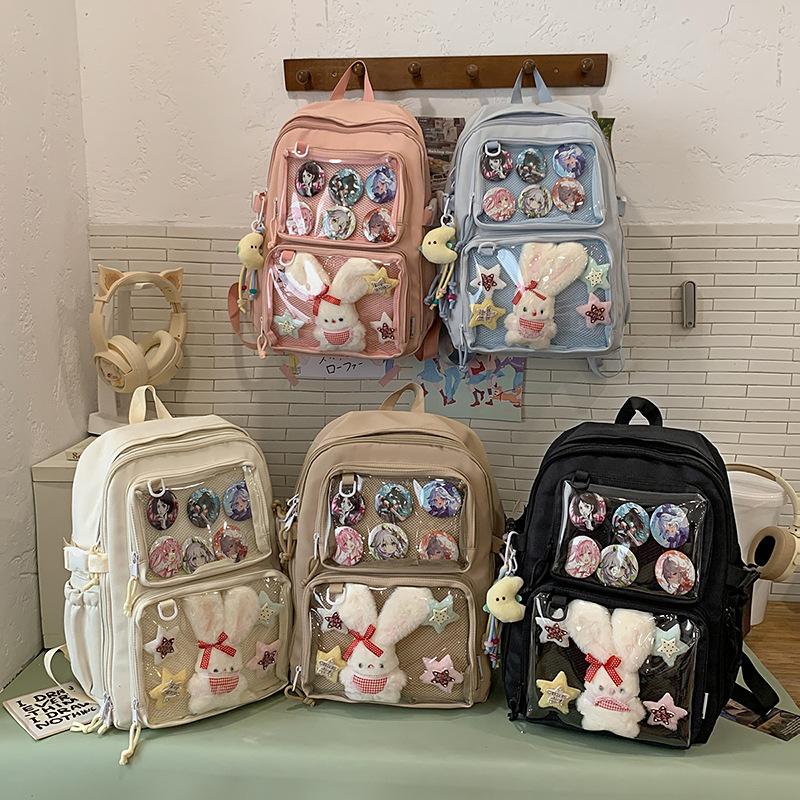 School Bag Junior High School Girls High Value College Style Versatile Small Backpack High School College Students Backpack Two-Dimensional Pain Bag