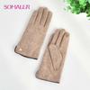 SOMALER Winter Touch Screen Gloves Women Men Warm Stretch Knit Mittens Imitation Wool Full Finger Guantes Female Thicken Gloves