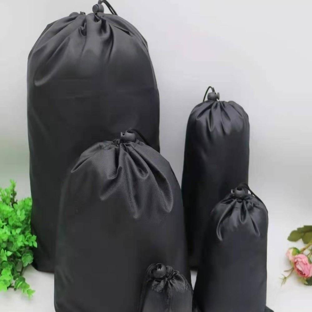 Drawst Closure Drawstring Storage Pouch Nylon Waterproof Multi-Functional Storage Bag Dustproof Black Drawstring Bags