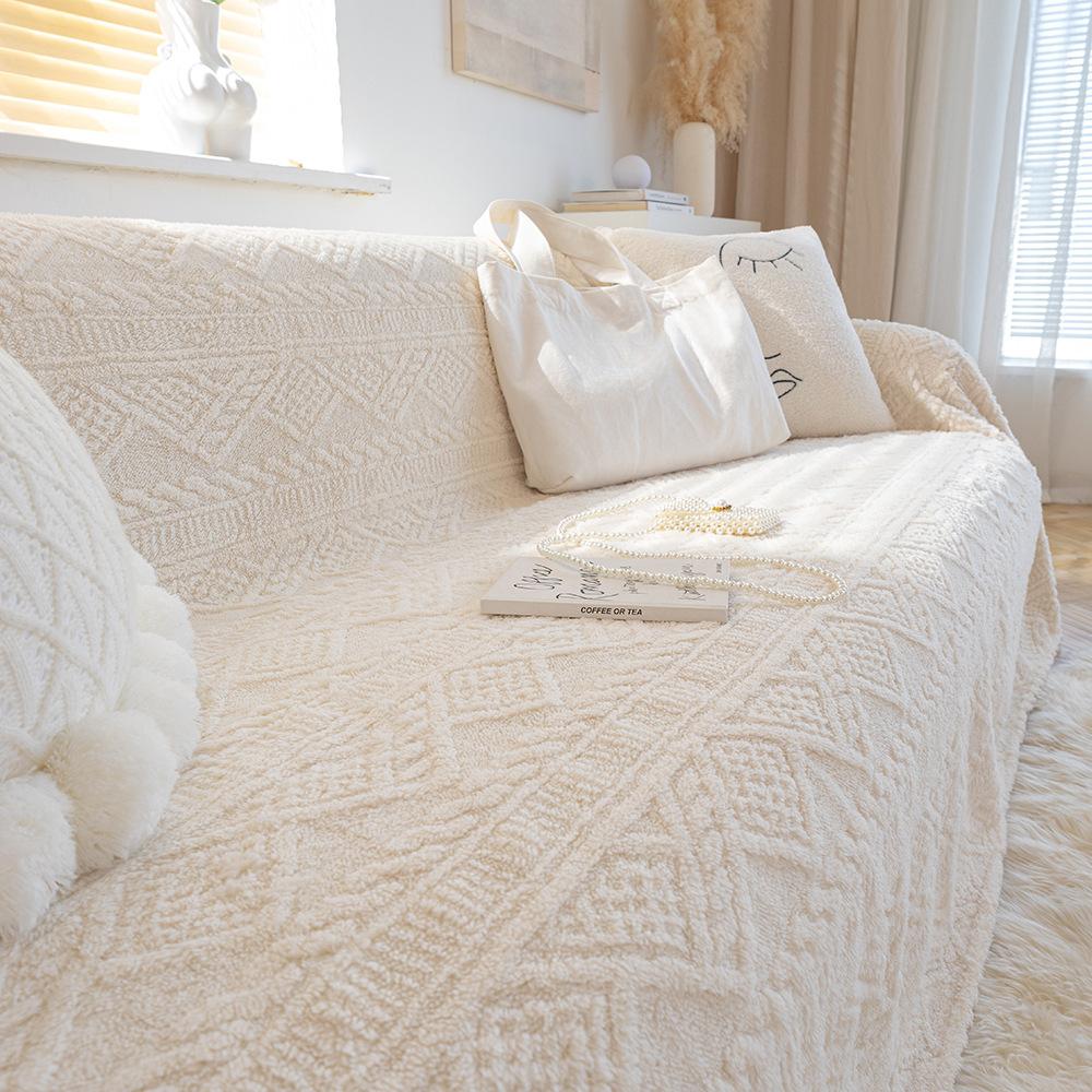 Осень и Зима Плюшевый Трехмерный Жаккардовый Шу Хлопковый Бархат Диванное Полотенце — фото 7