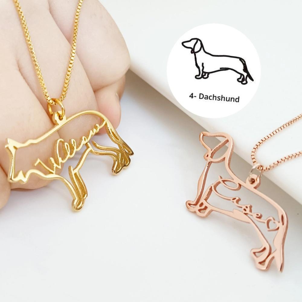 Personalized Custom Name Necklace Commemorative Pet Dog Stainless Steel Necklace Christmas Birthday Gift for Pet Lovers
