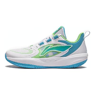 Li Ning Dětské Lehké Pěnové Sportovní Pohodlné Protiskluzové Prodyšné Podpůrné Nízké Basketbalové Boty Dětské basketbalové boty Bílá Modrá YKBU046-5