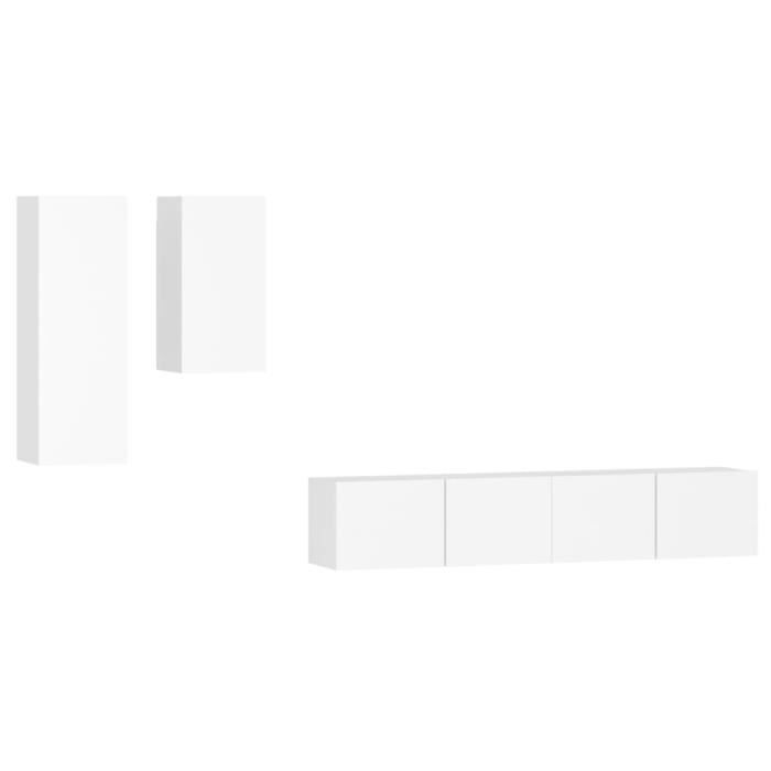 VidaXL TV Furniture Set 4 Pcs White Engineered Wood 3114622