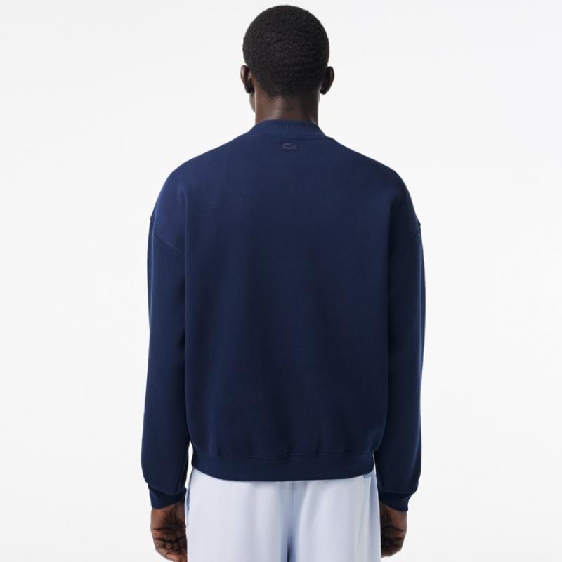 LacoSte Men S Signature Embroidered Match Mock Neck SweatShirt [navy]