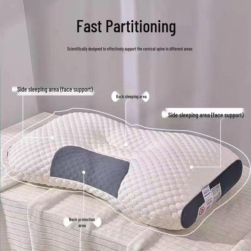 Cervical Support Sleep Aid SPA Pillow - Anti-Deformation, Massage, Non-Collapsible Core (Single Pair)