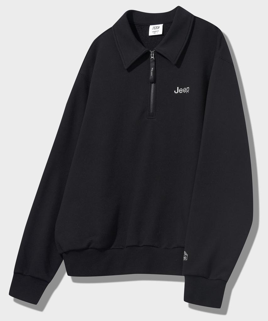 JEEP Oversized Collared Half-Zip Sweatshirt (Jq5Tsu834Bk)