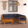 Day and Night - Day and Night Garden Furniture 6 Pieces with Dark Gray Acacia Wood Cushions