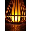Solar Lamp - Marta - Beige - Natural Bamboo - Flame Effect Lighting - USB and Solar Charging