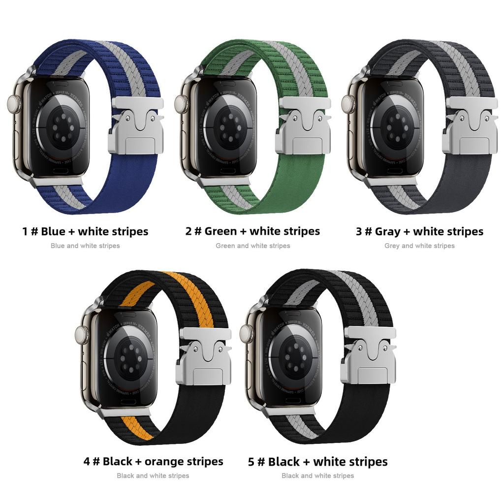 Nylon Braided Strap For Apple Watch 10 Strap 40mm 44mm 46mm 42mm 49mm IWatch Ultra2 SE 9 8 7 6 45mm 41mm 38mm Band Bracelet