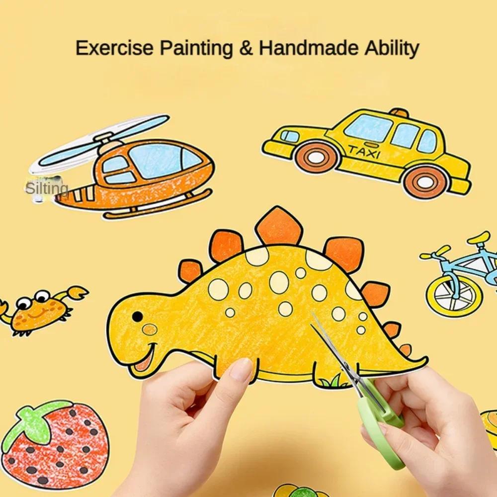 Children Drawing Roll Sticky Coloring Paper Roll DIY Painting Toy Color Filling Paper Graffiti Scroll for Kids Educational Toys