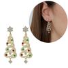 Korean Zircon Christmas Tree Earrings Rhinestone Crystal Star Drop Earring Gift