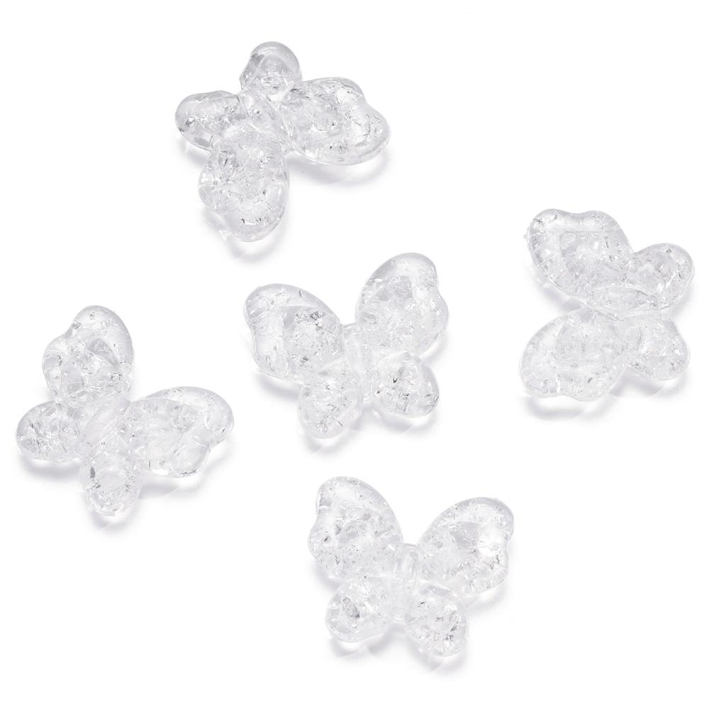 10-20 Stück 18mm Schmetterling Rissige Acrylperlen Transparent Halsketten Abstandshalter Perlen Für Armband Anhänger DIY Schmuckherstellung Zubehör