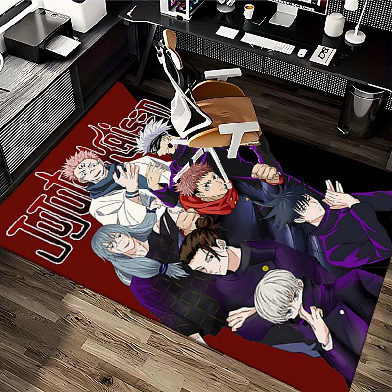 1pc Jujutsu Kaisen Anime Characters Office Chair Mat - Anti-Slip Carpet for Desk, Anime Decor Gift, Seasonal Decoration, Suitable for Home Office, Liv
