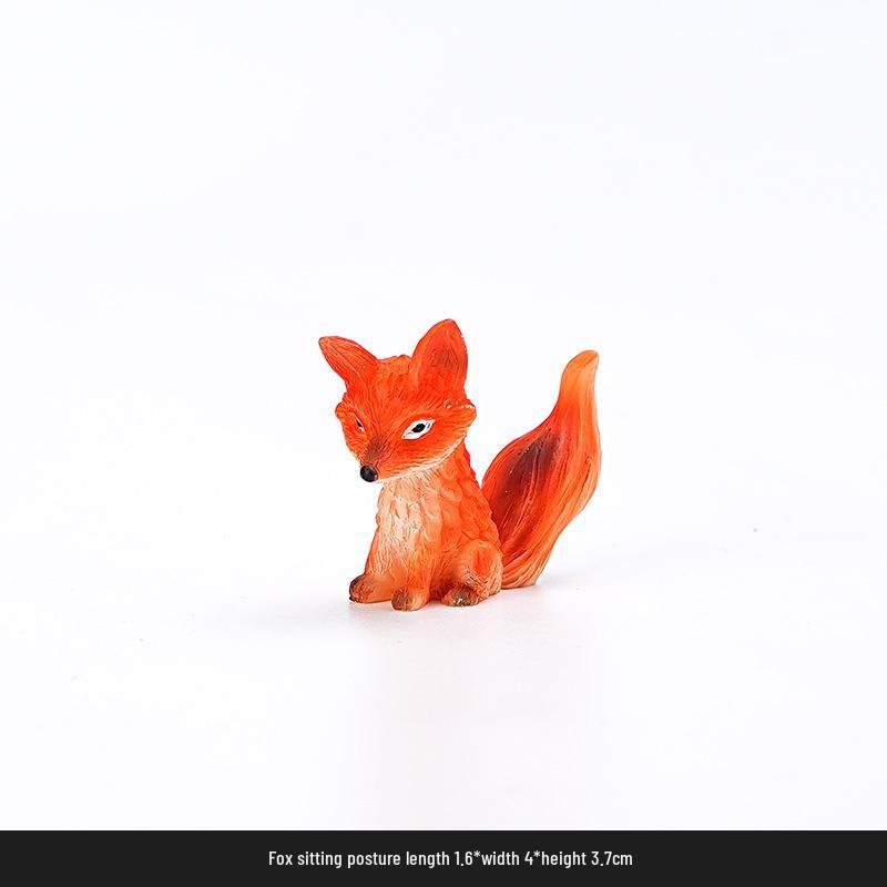 Prince Cute Handmade Fox Mengli Doll Resin Ornament - Birthday Cake or Desktop Decoration