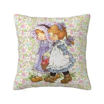 Vlastní kreslené Sarah Kay Kawaii dívka Severské povlaky na polštář Dekorace Polštář na židli