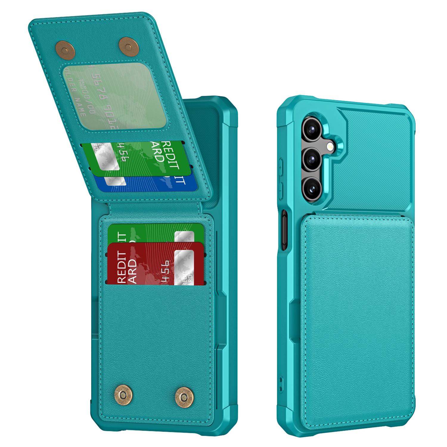 

ZM11 For Samsung Galaxy A15 4G/5G Case Leather+TPU Phone Cover with Card Holder Green
