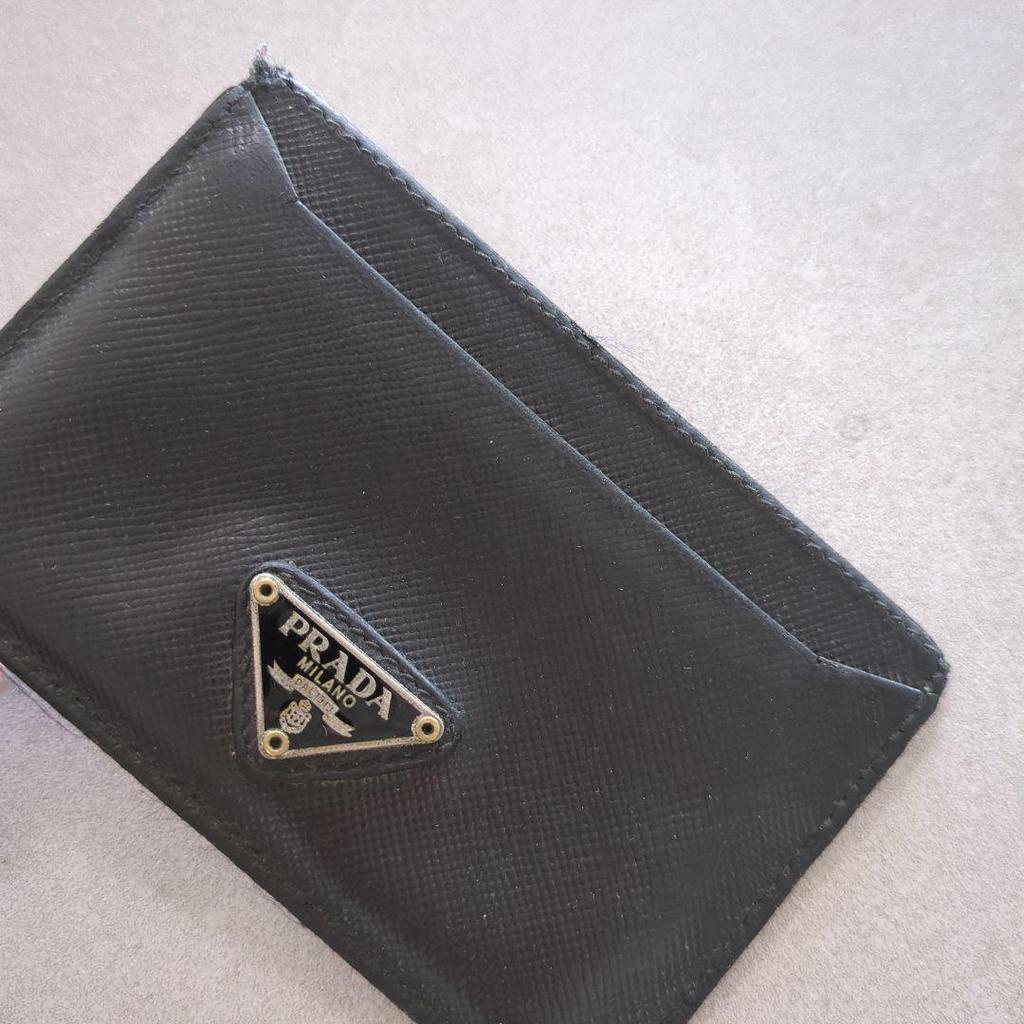 PRADA Prada Pass Case Pass Case Prada Card Case Black Shipping Included