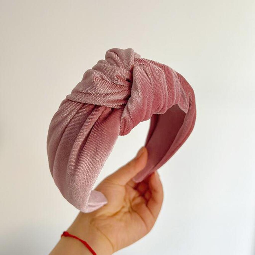 PROLY New Fashion Hairband For Women Solid Color Wide Side Headband Warm Canary Velvet Turban Winter Hair Accessories
