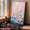 DIY Frameless Pearl Painting Kit Sailboat Ocean 3D Shiny Bead Art Canvas Relaxing Creative Craft for Home Wall Decor Gift