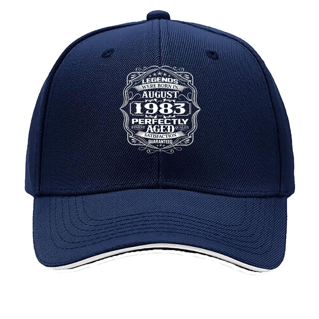 High Quality August  Legends Aged Birthday Text Design Baseball Cap Unisex Summer Casual Adjustable Snapback Cap