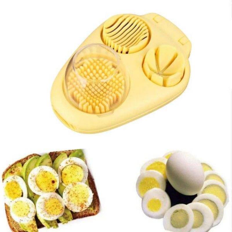 Kreativer Eierschneider 3-in-1 Gekochter Eierschneider Küchen-Lebensmittelschneider Obst- und Gemüseschneider Manuell Haushalts-Küchenutensilien