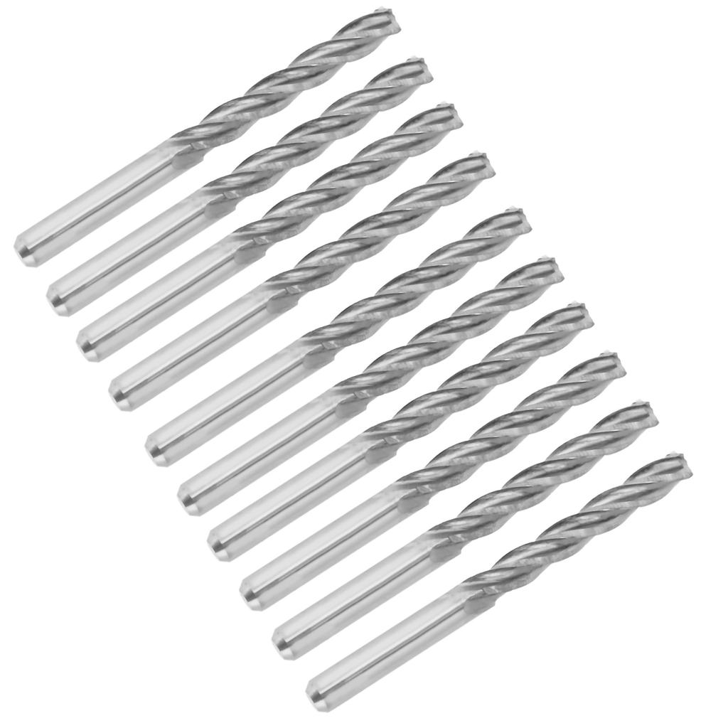 10pcs Carbide CNC 4 Flute Spiral Bit End Mill Cutter 3.175 X 22mm