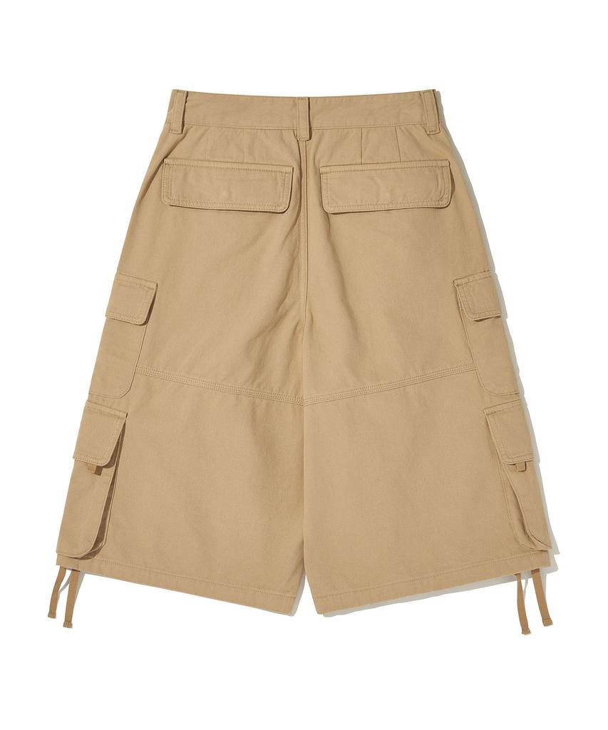 URBANDTYPE Bronx Bio-Washed 3/4 Cargo Pants_Beige