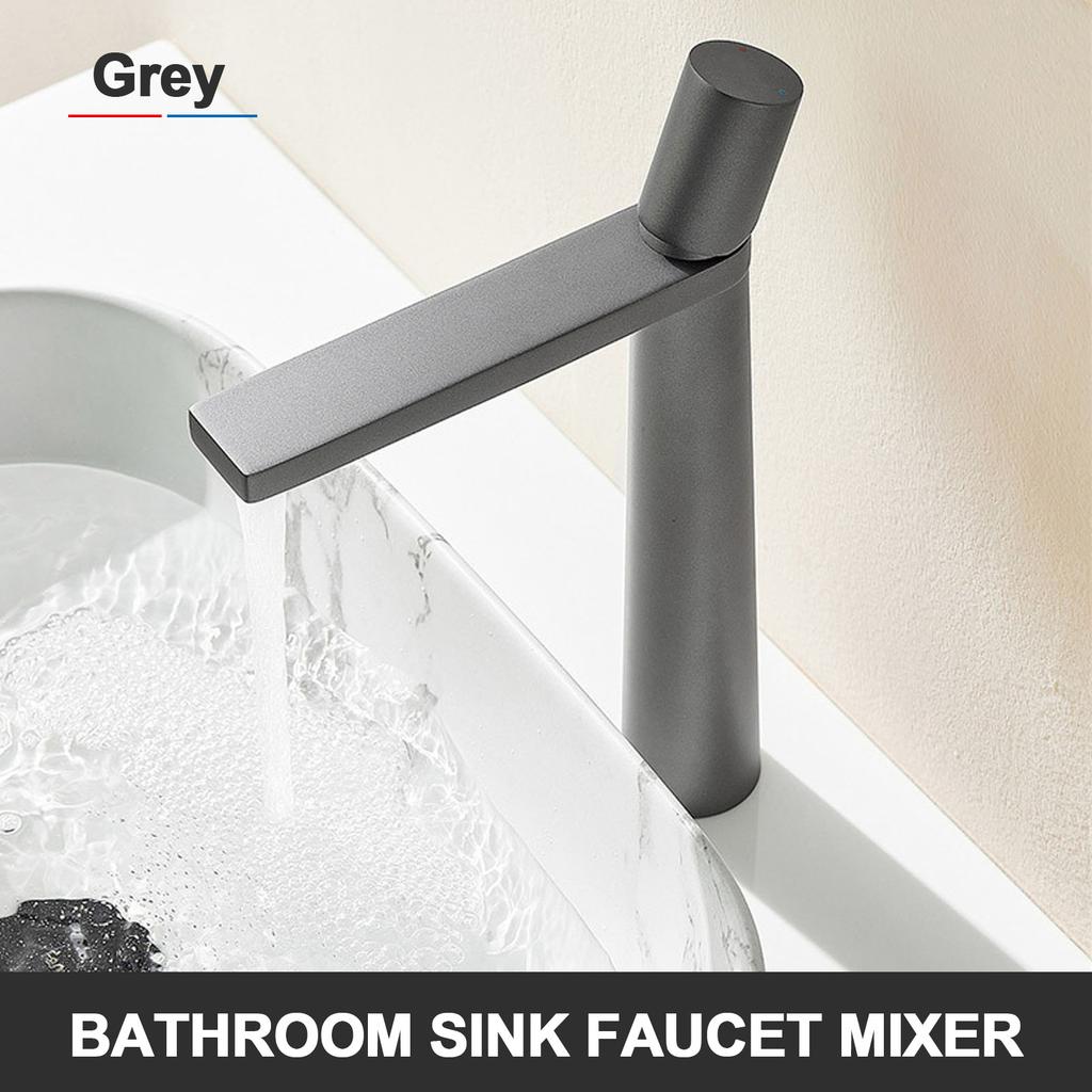 Bathroom Sink Faucet Single Hole Tall High Lavatory Vanity Basin Mixer Tap Commercial Modern Commercial Vessel Sink
