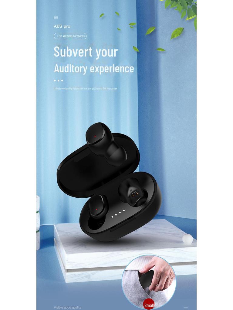 A6S Wireless In-Ear Bluetooth Headset with Noise Reduction & Touch Control