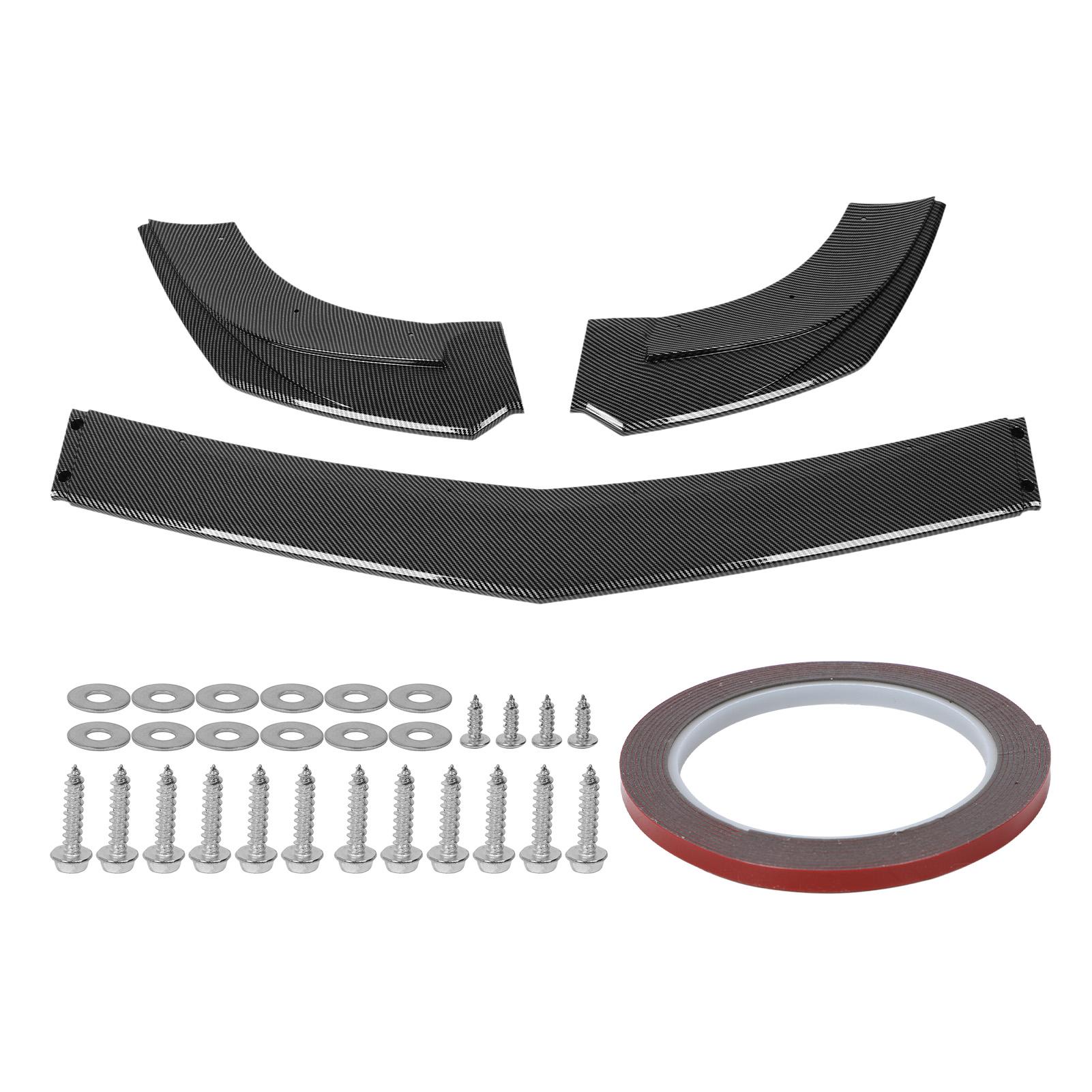 

3 шт. спойлер для переднего бампера, устойчивый к царапинам, сменный комплект для губ-спойлеров для Benz C‑ Carbon Fiber Style