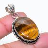 Natural Tiger Eye Gemstone Handmade 925 Sterling Silver Pendant 1.65" AP-15248