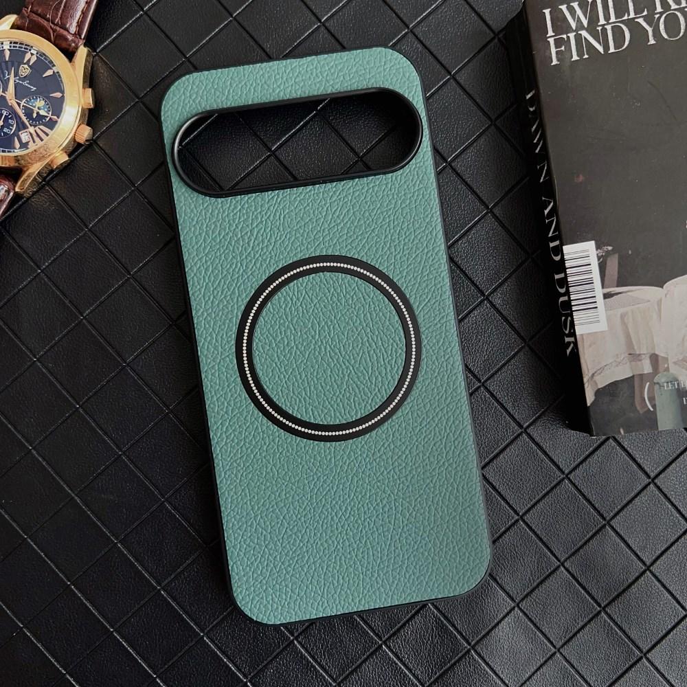 Luxury Business Leather Magsafe Case for Google Pixel 9 Pro XL PU Skin Feel Wireless Charging Magnetic Shockproof Protective Hard Back Cover