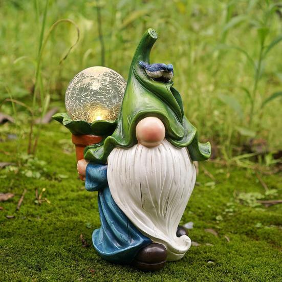 Statua Rana A Energia Solare Per Giardino, Luce LED Notturna, Impermeabile IP65, Verde, 19x15x15 Cm