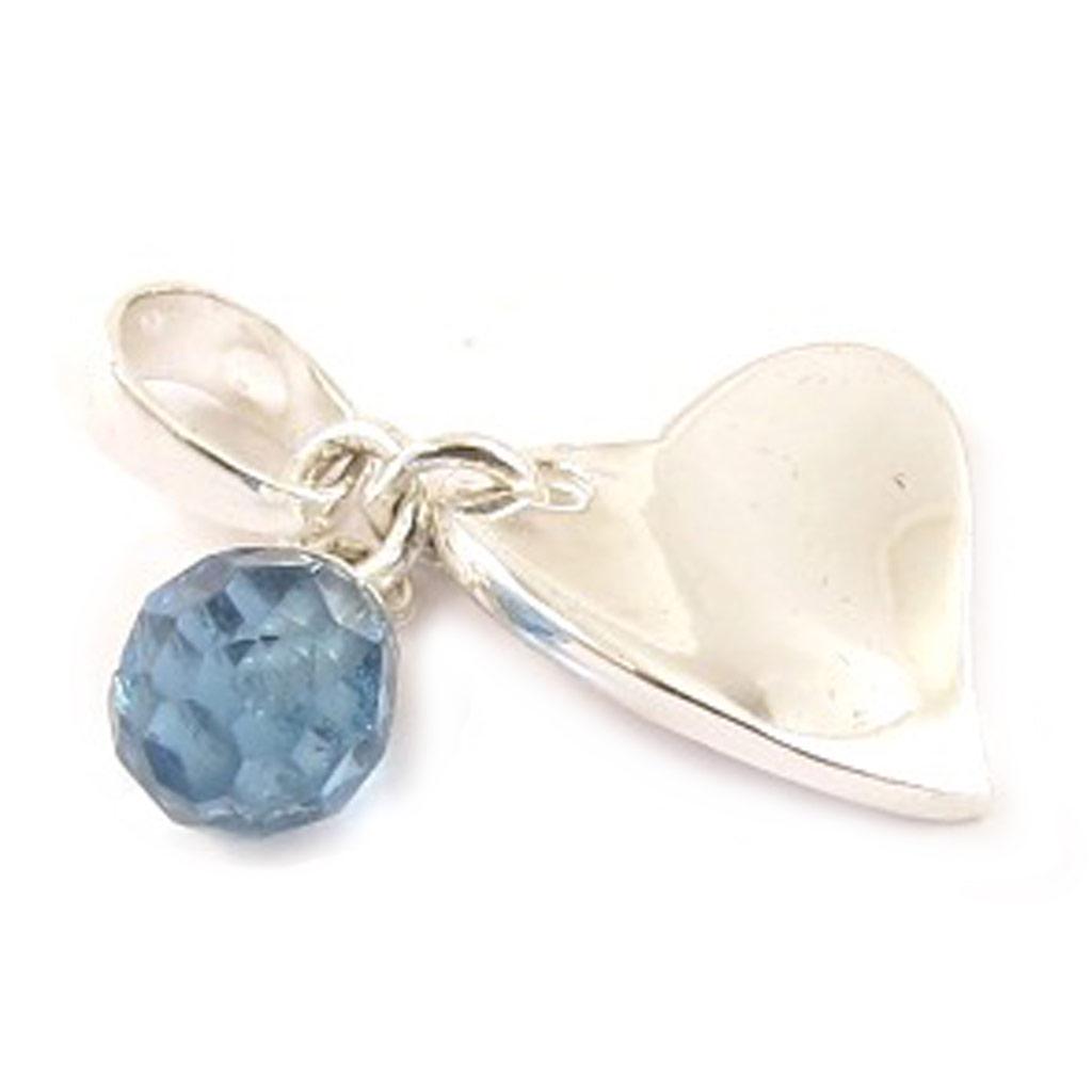 Les Trésors De Lily [C5654] - Turquoise 'Sweet Heart' Silver Pendant