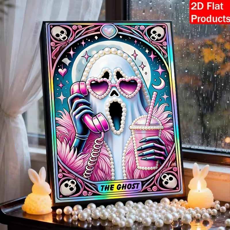 DIY Ghost Call Pearl Diamond Art Kits Without Frame 30x40cm Gem Art Diamond Painting Kits for Adults/Beginners Gift Idea Home Wall Decor