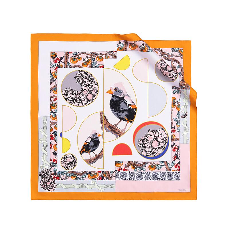 WENSLI Women's 100% Mulberry Silk Small Square Scarf