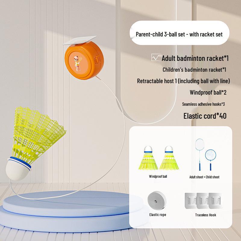 Elastic Rotating Badminton Trainer for Solo Practice - Indoor/Outdoor, Kid/Adult